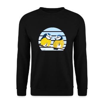 jz.birds blue tit bird design - Unisex Sweatshirt - black - Front - Alina (178cm) & Michal (187cm)