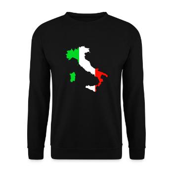 Flag of Italy and Map of Italy - Unisex Sweatshirt - black - Front - Alina (178cm) & Michal (187cm)