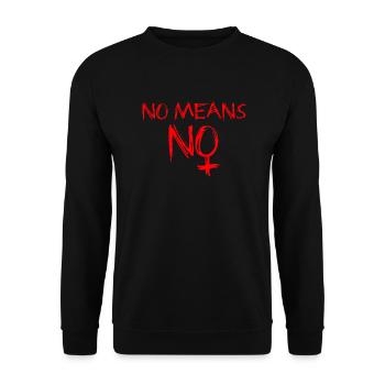 no_means_no_022016 - Unisex Pullover - Schwarz - Vorne - Alina (178cm) & Michal (187cm)
