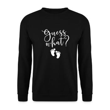 Guess what pregnancy gift - Unisex Sweatshirt - black - Front - Alina (178cm) & Michal (187cm)