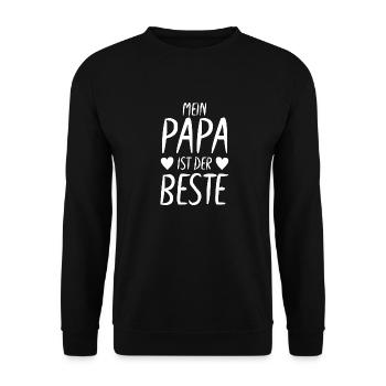 Papa ist der Beste Geschenk - Unisex Pullover - Schwarz - Vorne - Alina (178cm) & Michal (187cm)