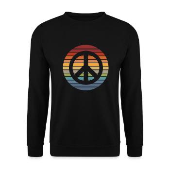 Hippie Shirt Retro | Hippies 60s Peace Gifts - Unisex Sweatshirt - black - Front - Alina (178cm) & Michal (187cm)