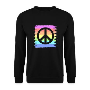 Hippie | Peace Sign Hippies Love Gift Ideas - Unisex Sweatshirt - black - Front - Alina (178cm) & Michal (187cm)