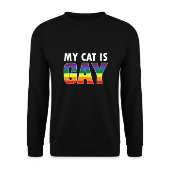 Chat LGBTQ | Cadeaux Gay Rainbow Cats - Sweat-shirt Unisexe - noir - Devant - Alina (178cm) & Michal (187cm)