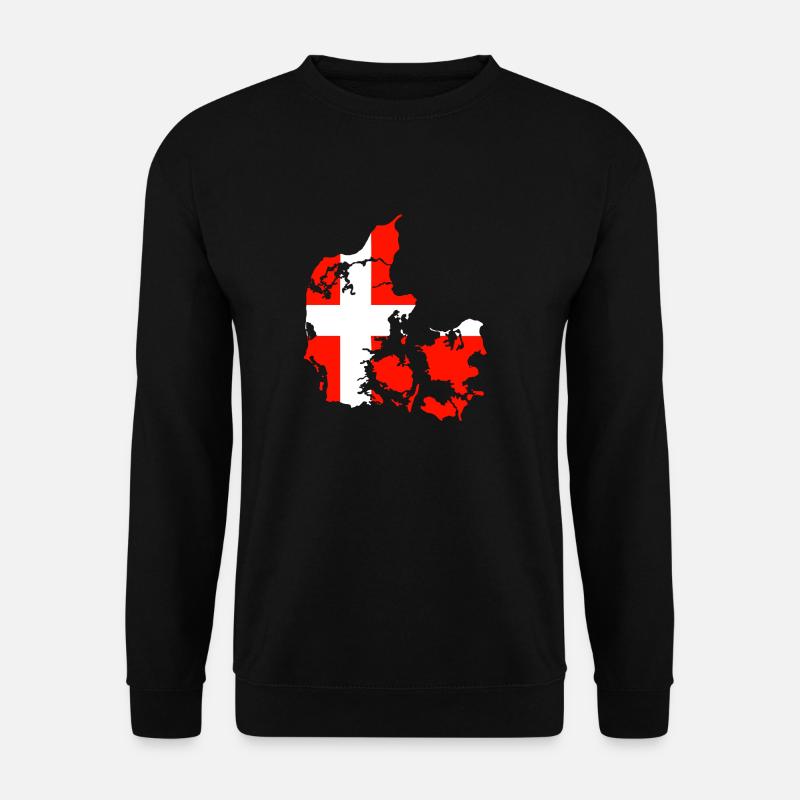 Drapeau du Danemark et carte du Danemark - Sweat-shirt Unisexe - noir