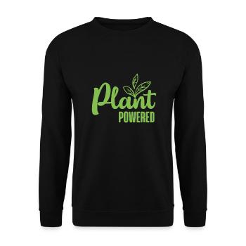 Plant Powered Vegan Gift - Unisex Sweatshirt - black - Front - Alina (178cm) & Michal (187cm)