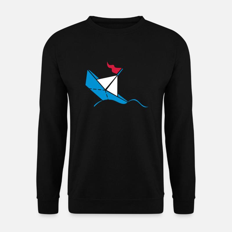 Sinkendes Papierschiffchen / paper titanic (3C) - Unisex Pullover - Schwarz