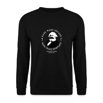 KARL MARX SÉPARE, KARL MARX REMPLACE - Sweat-shirt Unisexe - noir - Devant - Alina (178cm) & Michal (187cm)