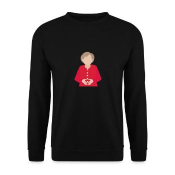 Merkel - Unisex Pullover - Schwarz - Vorne - Alina (178cm) & Michal (187cm)