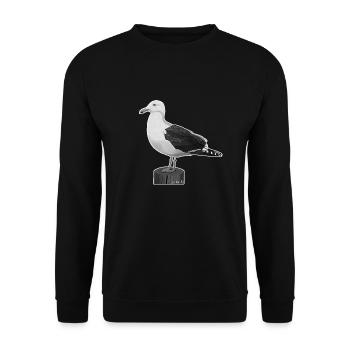jz.birds seagull bird design illustration - Unisex Sweatshirt - black - Front - Alina (178cm) & Michal (187cm)