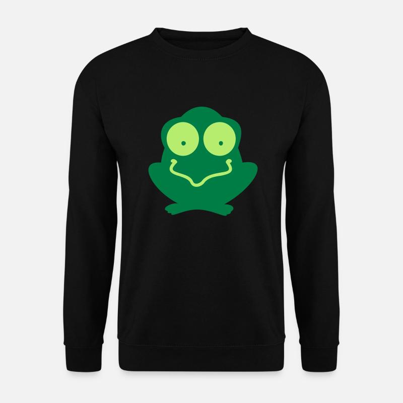 Witziger Frosch / funny frog (2c) - Unisex Pullover - Schwarz