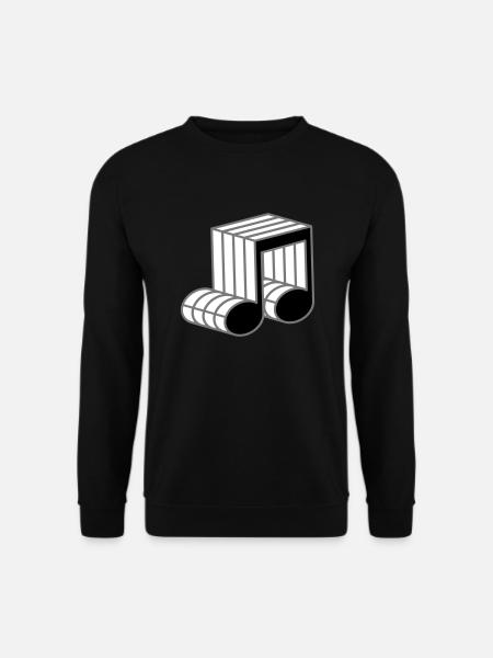 musiknote muster symbol kontur 3d zeichen party mu - Unisex Pullover - Schwarz