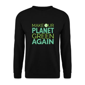 Fridays For Future Make Our Planet Green Again - Unisex Sweatshirt - black - Front - Alina (178cm) & Michal (187cm)