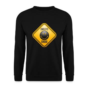 Smiley Shield Cross - Sweat-shirt Unisexe - noir - Devant - Alina (178cm) & Michal (187cm)