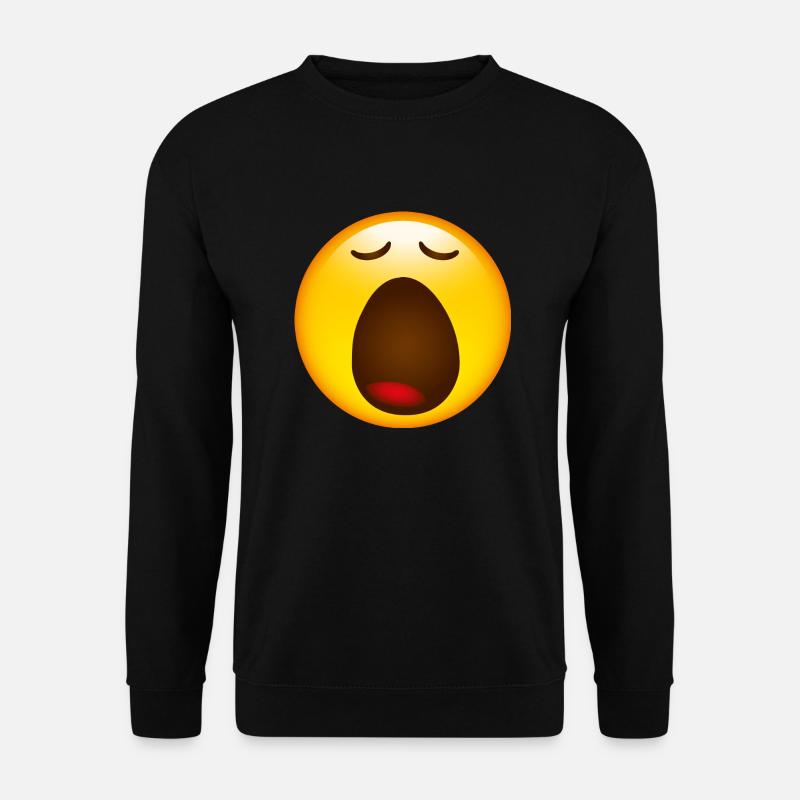 Smiley Glossy Yawning - Unisex Pullover - Schwarz