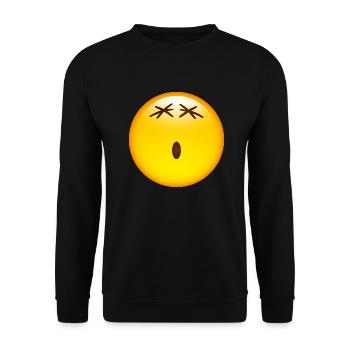 Smiley Glossy Ohw! - Unisex Sweatshirt - black - Front - Alina (178cm) & Michal (187cm)