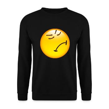 Smiley Miffed - Unisex Pullover - Schwarz - Vorne - Alina (178cm) & Michal (187cm)