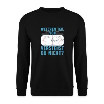 Eishockey | Eishockey Spieler Sport Geschenkideen - Unisex Pullover - Schwarz - Vorne - Alina (178cm) & Michal (187cm)