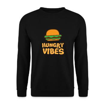 Ambiance affamée avec hamburger mignon - Sweat-shirt Unisexe - noir - Devant - Alina (178cm) & Michal (187cm)