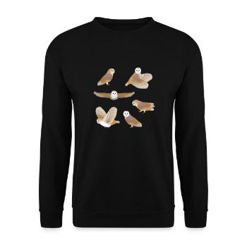 schleiereule_auswahl - Unisex Sweatshirt - black - Front - Alina (178cm) & Michal (187cm)