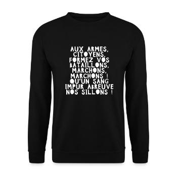France Hymne national Français La Marseillaise B - Sweat-shirt Unisexe - noir - Devant - Alina (178cm) & Michal (187cm)