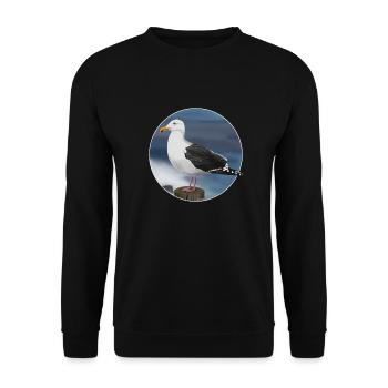 jz.birds seagull bird design illustration - Unisex Sweatshirt - black - Front - Alina (178cm) & Michal (187cm)