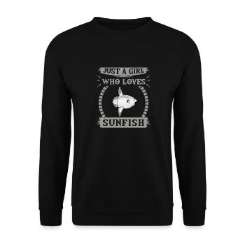 Just A Girl Who Loves Sunfish Animal Love T-Shirt - Unisex Sweatshirt - black - Front - Alina (178cm) & Michal (187cm)