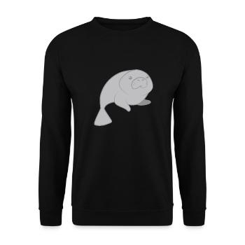 Süße runde Seekuh - Unisex Pullover - Schwarz - Vorne - Alina (178cm) & Michal (187cm)