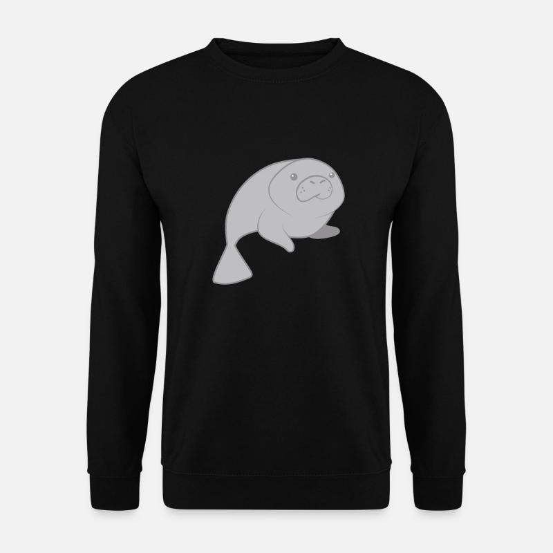Cute round manatee - Unisex Sweatshirt - black
