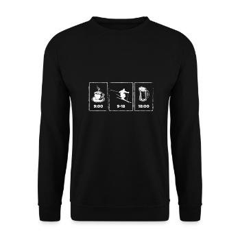 Skiing | Ski skiers Ski holiday sport gift - Unisex Sweatshirt - black - Front - Alina (178cm) & Michal (187cm)