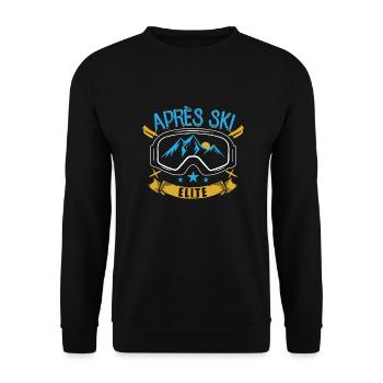 Apre Ski Elite | Snowboard Ski Skiing Gifts - Unisex Sweatshirt - black - Front - Alina (178cm) & Michal (187cm)