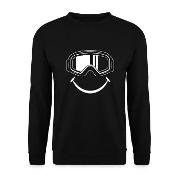 Skibrille | Snowboard Snowboarder Ski Geschenkidee - Unisex Pullover - Schwarz - Vorne - Alina (178cm) & Michal (187cm)