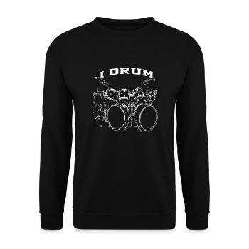 Drum Set I Drum - Unisex Sweatshirt - black - Front - Alina (178cm) & Michal (187cm)