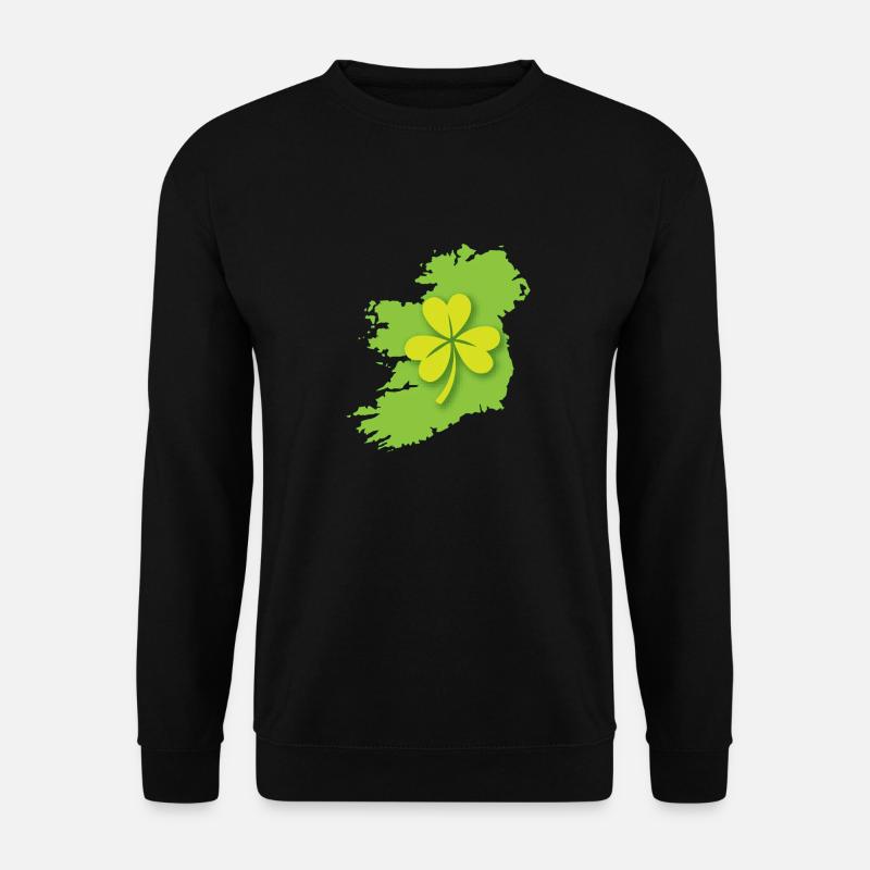 Ireland Irish map with shamrock - Unisex Sweatshirt - black
