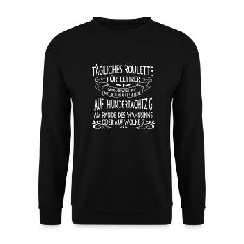 Lehrer Überraschung - Unisex Pullover - Schwarz - Vorne - Alina (178cm) & Michal (187cm)