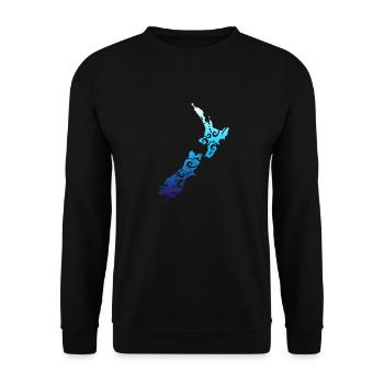Idée de cadeau de tatouage tribal de carte de Maori de la Nouvelle Zélande - Sweat-shirt Unisexe - noir - Devant - Alina (178cm) & Michal (187cm)