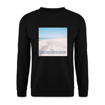 Christlicher Aufdruck, Bibel Vers - Unisex Pullover - Schwarz - Vorne - Alina (178cm) & Michal (187cm)