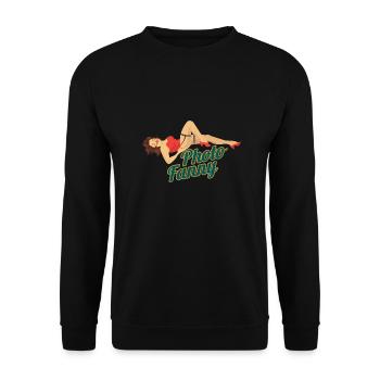 Aircraft Nose Art Photo Fanny Pin-Up Girl Geschenk - Unisex Pullover - Schwarz - Vorne - Alina (178cm) & Michal (187cm)