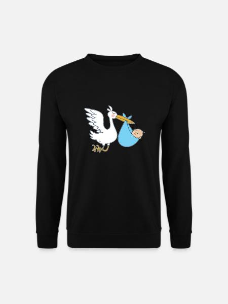 Hebamme Baby Storch | Hebammen Beruf Geschenkideen - Unisex Pullover - Schwarz