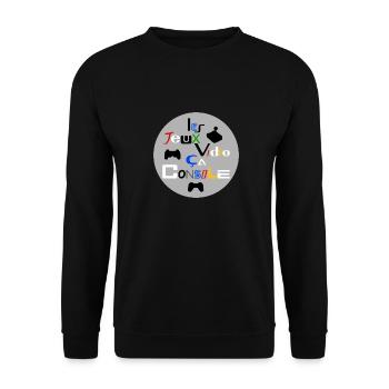 VIDEO GAMES, THIS CONSOLE! - Unisex Sweatshirt - black - Front - Alina (178cm) & Michal (187cm)