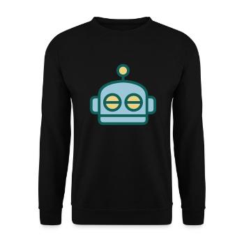 Cartoon Robot Face - Unisex Sweatshirt - black - Front - Alina (178cm) & Michal (187cm)