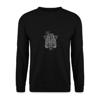 Ribcage with flowers - tattoo inspired design - Unisex Sweatshirt - black - Front - Alina (178cm) & Michal (187cm)