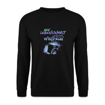 My life needs diapers - Unisex Sweatshirt - black - Front - Alina (178cm) & Michal (187cm)