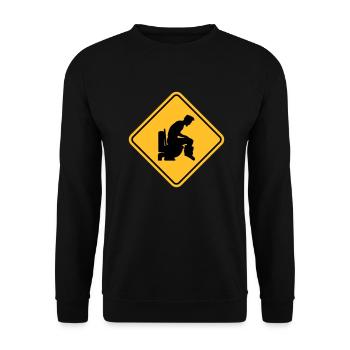 warnung verboten schild logo achtung vorsicht dang - Unisex Pullover - Schwarz - Vorne - Alina (178cm) & Michal (187cm)