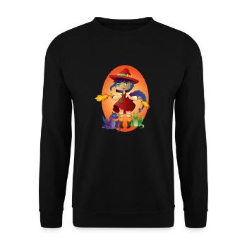 Feuerhexe - Unisex Pullover - Schwarz - Vorne - Alina (178cm) & Michal (187cm)