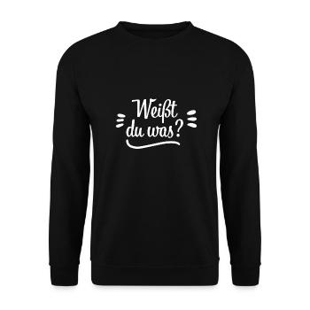 Weisst du was Schwangerschaft Geschenk - Unisex Pullover - Schwarz - Vorne - Alina (178cm) & Michal (187cm)