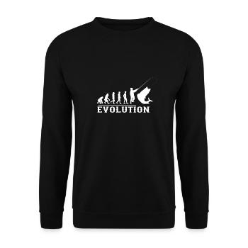 Evolutiondesign fishing fishing gift - Unisex Sweatshirt - black - Front - Alina (178cm) & Michal (187cm)