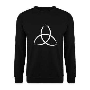 keltischer Knoten Triquetra - Unisex Pullover - Schwarz - Vorne - Alina (178cm) & Michal (187cm)