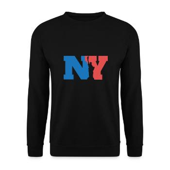 City NY New York Freiheitsstatue Geschenkidee - Unisex Pullover - Schwarz - Vorne - Alina (178cm) & Michal (187cm)