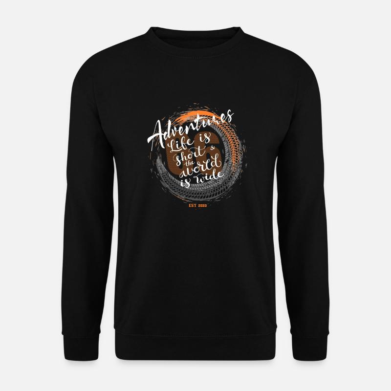 66Adventures - Life Is Short And The World Is Wide - Unisex Pullover - Schwarz